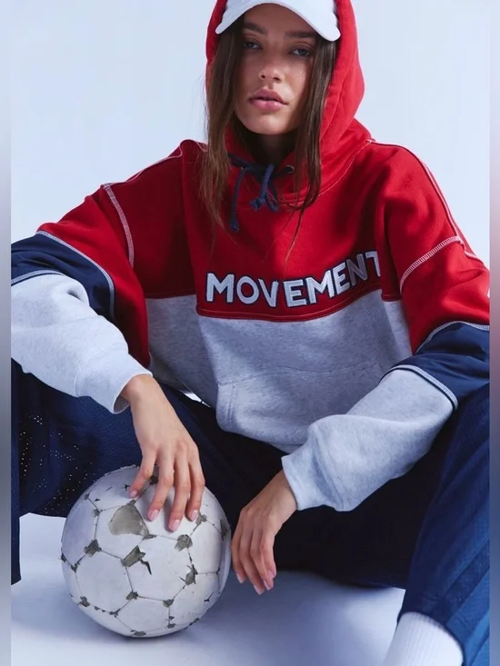 ~ Free People Movement ~  Final Call Colorblock Logo Hoodie ~ XS ~ NWT ~ - Picture 12 of 14